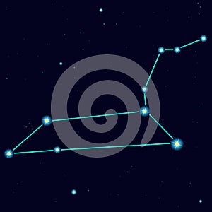 Vector starry sky with constellation Leo